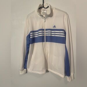 Adidas purple and white zip up jacket